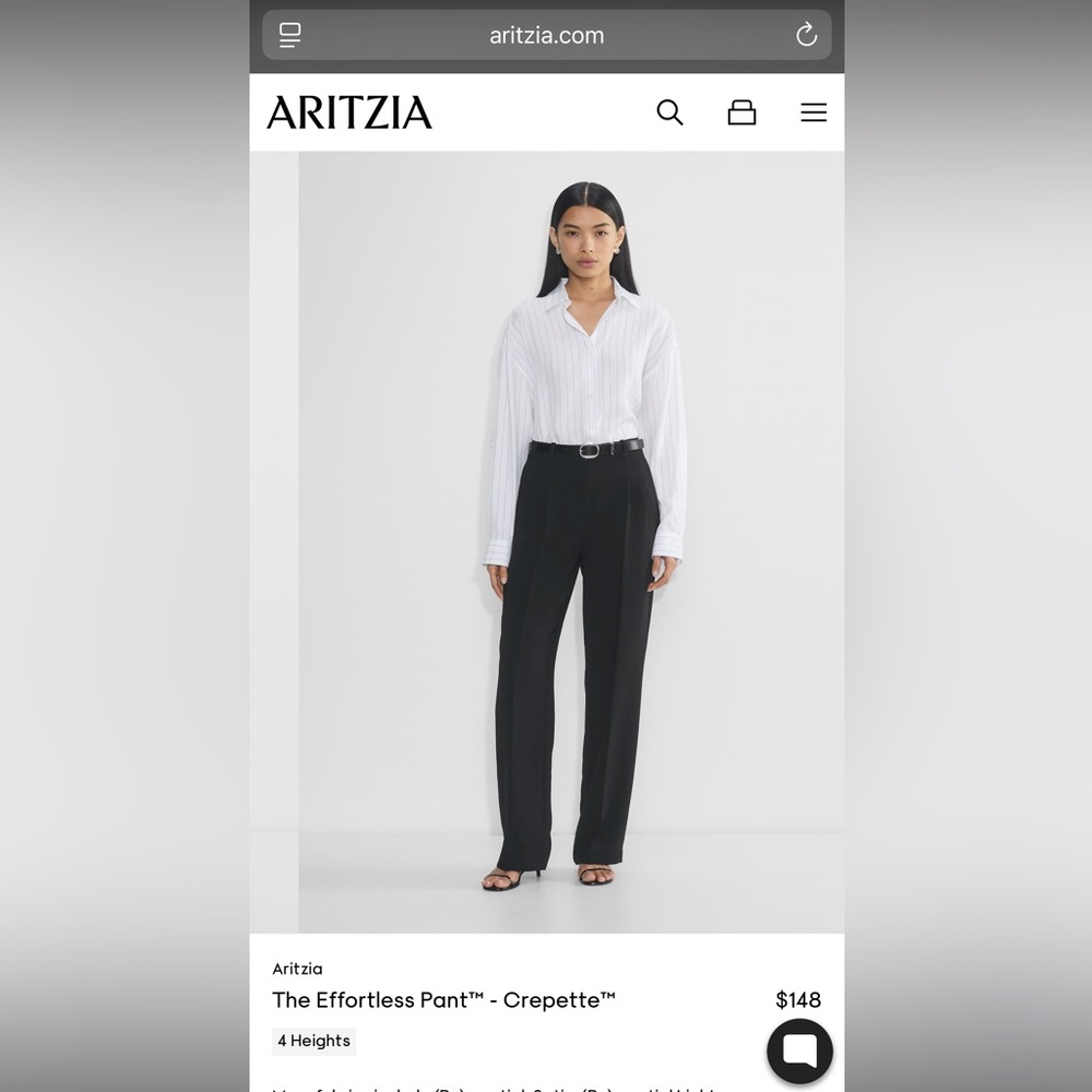 Aritzia’s popular Wilfred Black Trousers, Minimalist Design, size 2